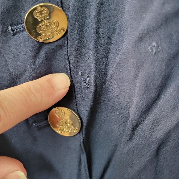 Ralph Lauren Purple Label Navy Blue Wide Leg Sailor Button Palazzo Pants Size 6 - Picture 14 of 14